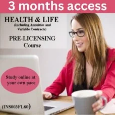 3 Month Access to 60 hr 2-15 Health and Life Insurance Pre-Licensing course (including Annuities and Variable Contracts)
